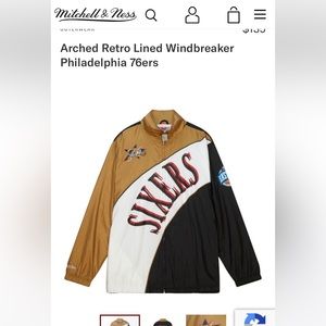 Mitchell & Ness lightweight Sixers jacket. New with tags. 76ers